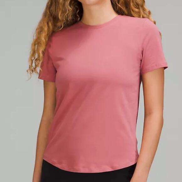 lululemon athletica Tops - Lululemon Love Curved-Hem Crewneck T-Shirt, Brier Rose, Size 8